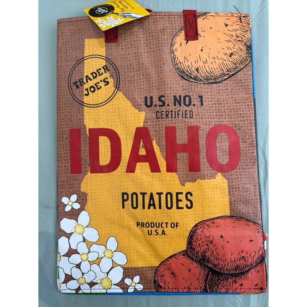 Trader Joe's Idaho Reusable Tote Bag Potato Theme Gem State Boise (2024)